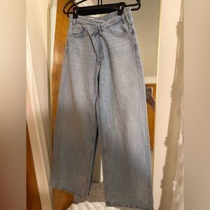 Zara Light Blue Wide-Leg Jeans